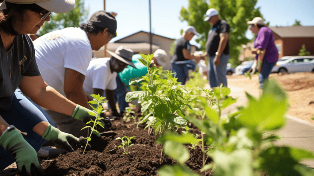 Helping out a community garden by giving back